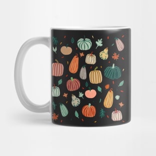 Pumpkins, autumn leaves. Thanksgiving, Halloween, fall illustration Mug